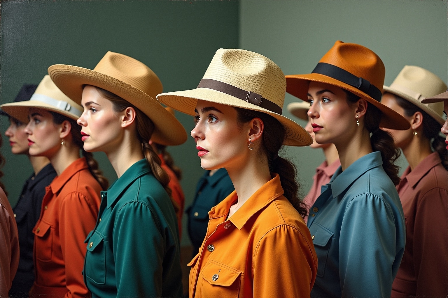 frau mit hut gemälde-Titel