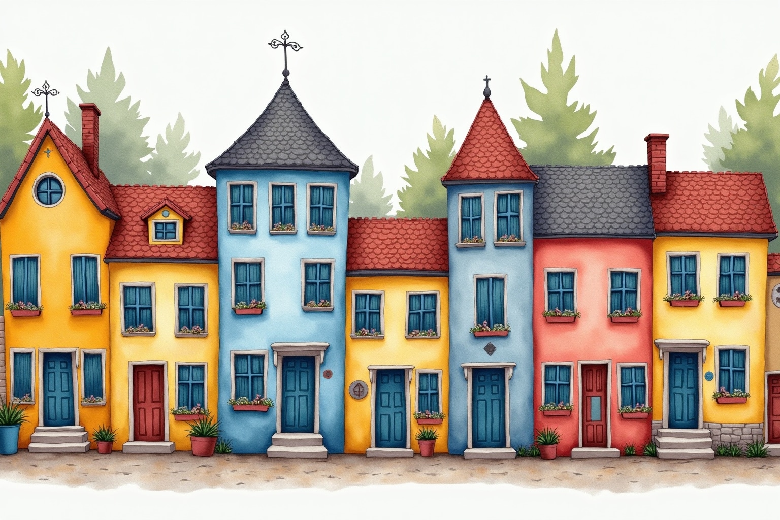 gemälde häuser-Titel