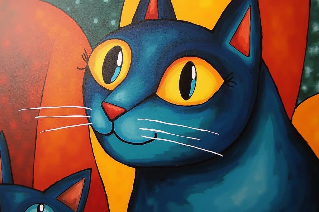 katzen gemälde abstrakt-Titel