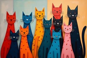 katzen gemälde modern-Titel