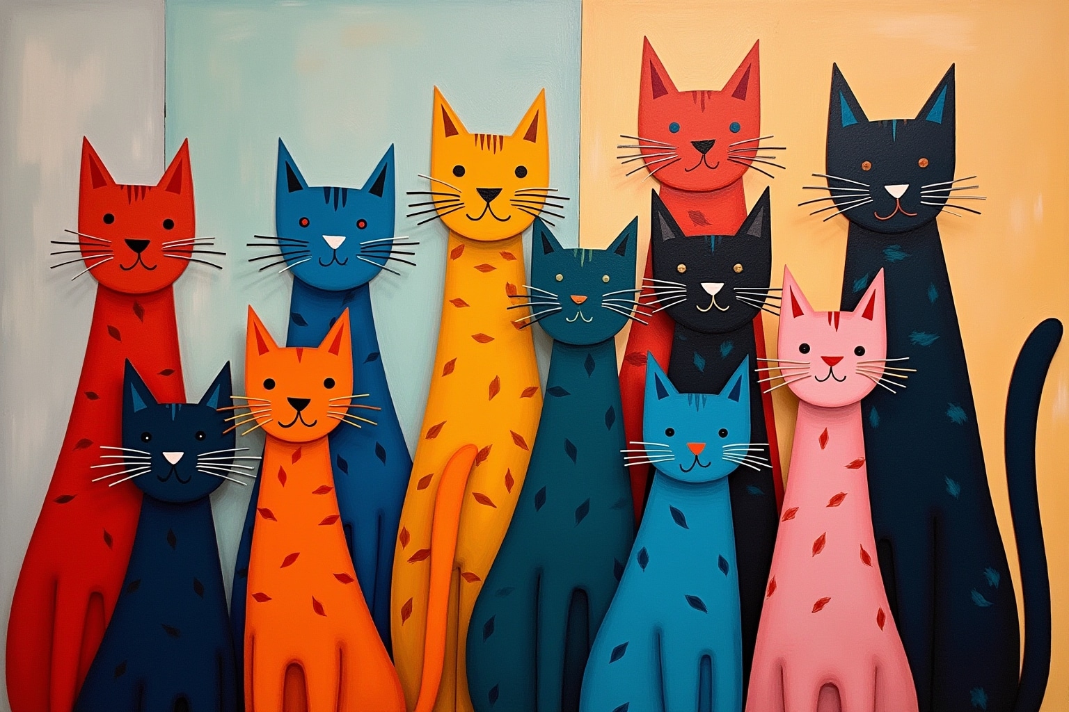 katzen gemälde modern-Titel