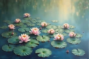 seerosen gemälde-Titel