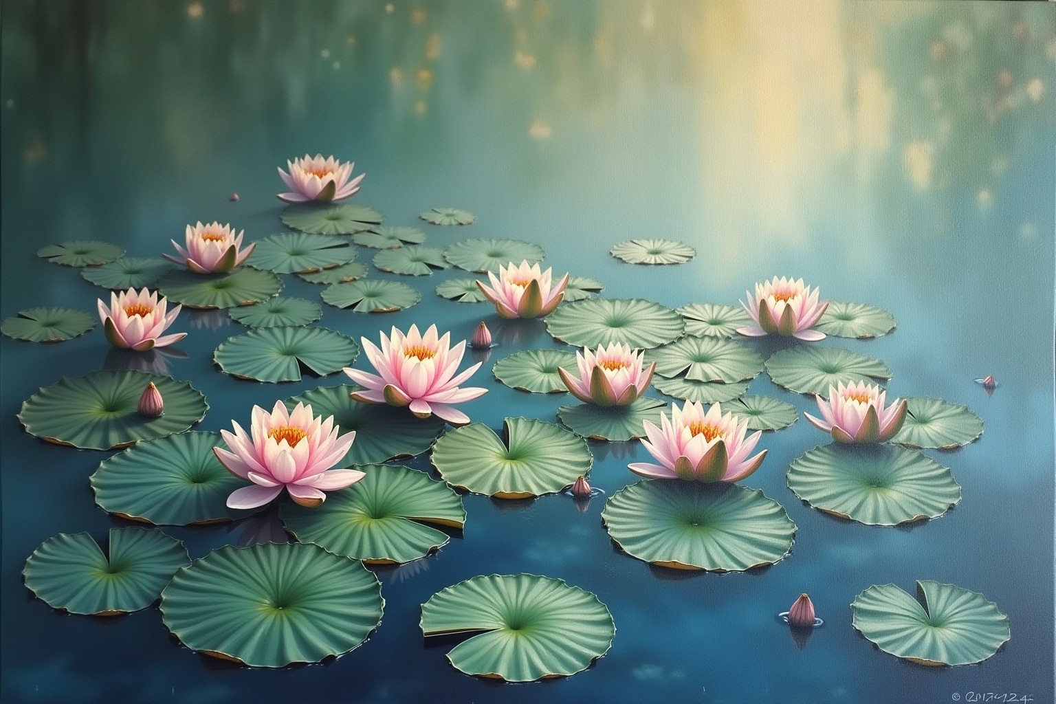 seerosen gemälde-Titel