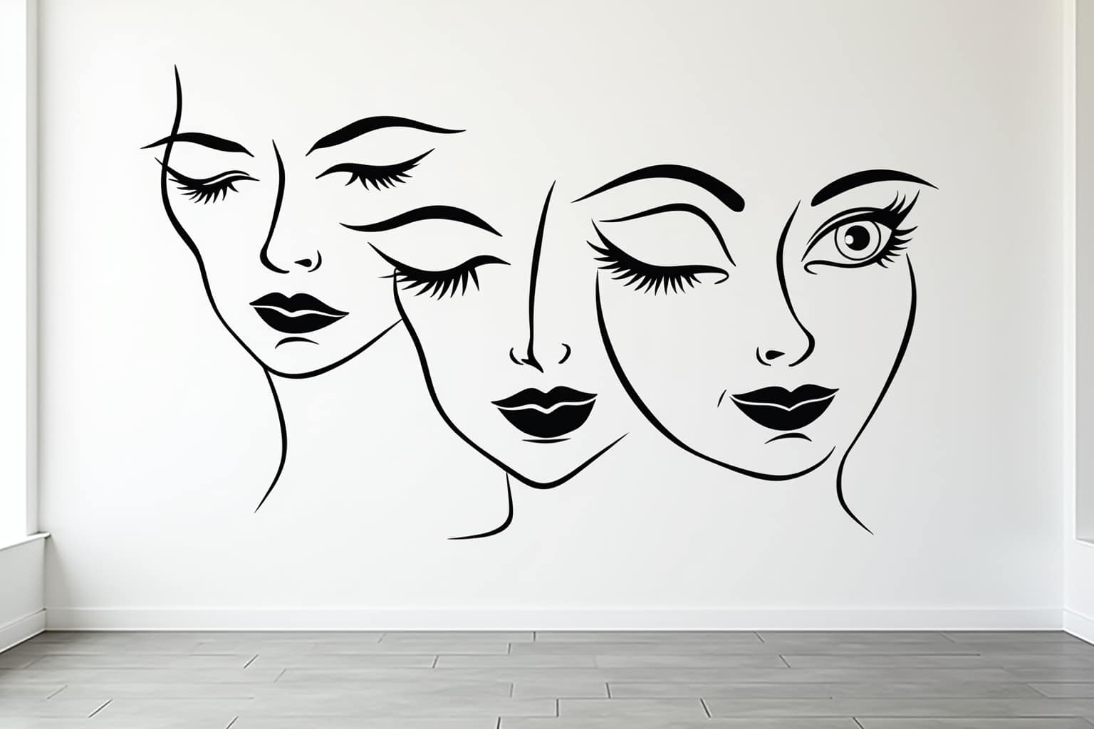 14 Wandtattoo Line Art Gesichter Ideen
