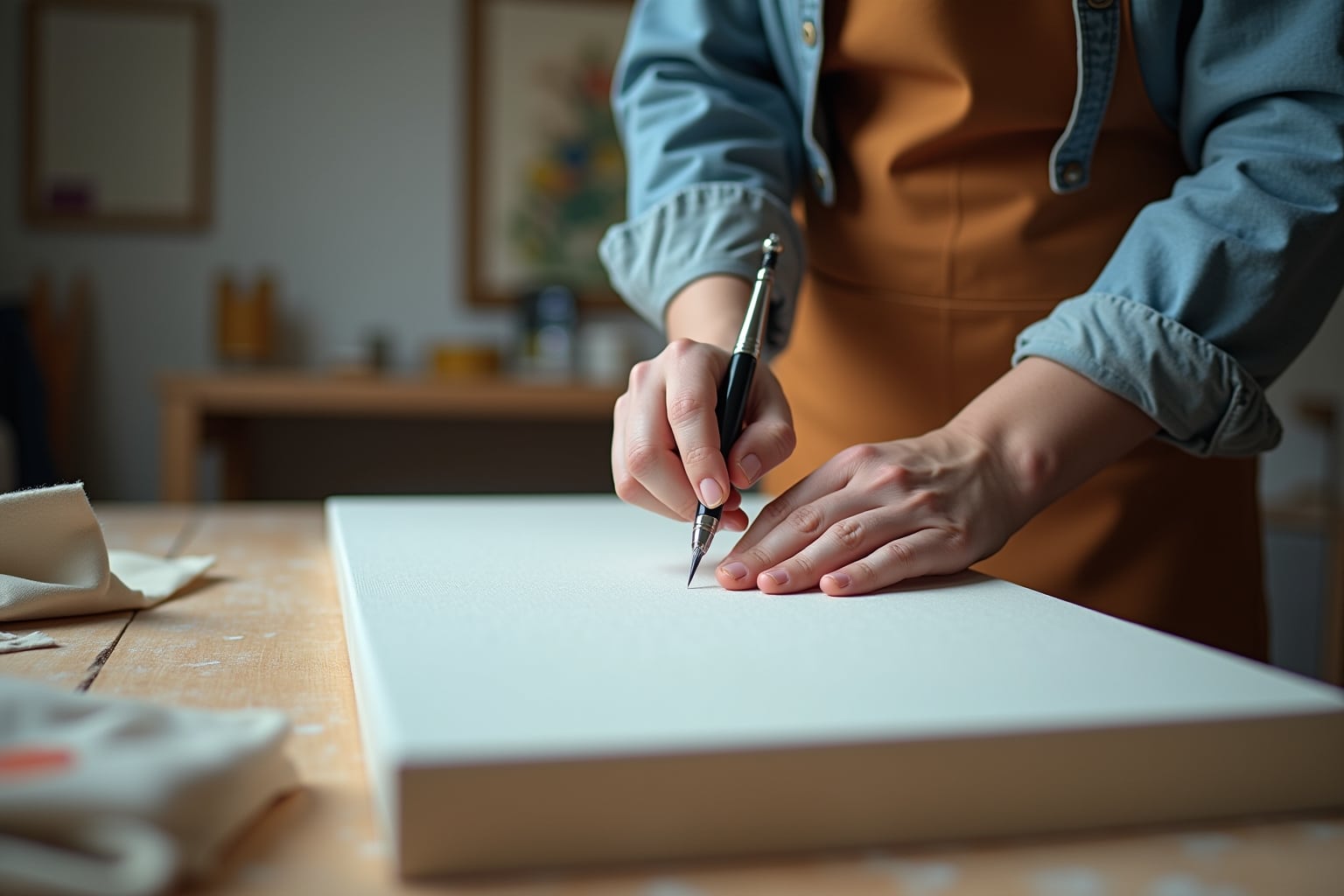 14 Kniffe Leinwand selbst bespannen